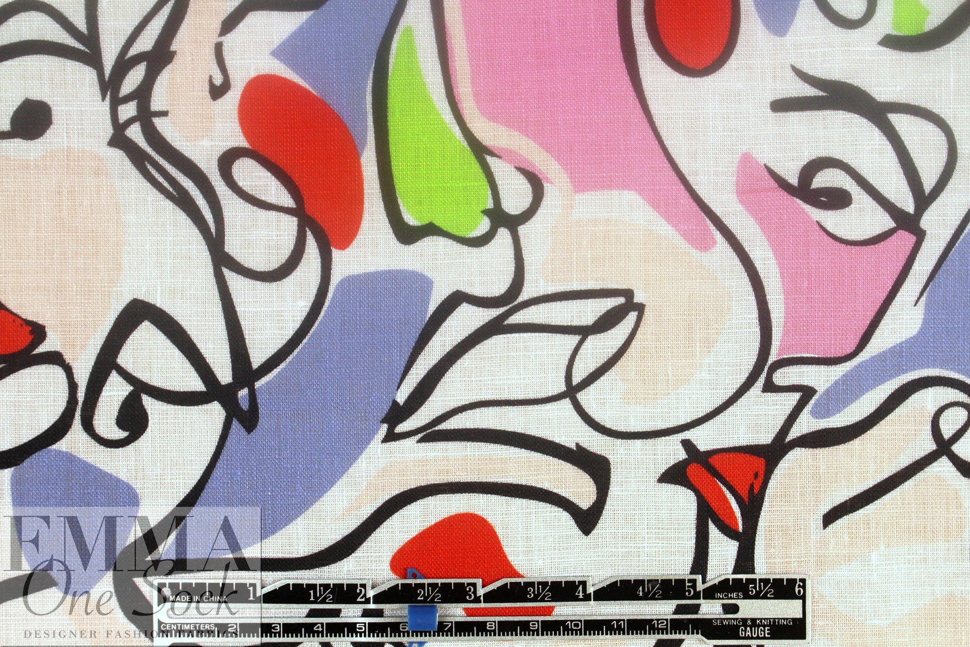 100% linen digital print - face to face 1.5 yds