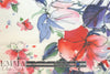 100% linen digital print - watercolor border floral 1.66 yd