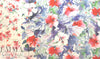 100% linen digital print - watercolor border floral 1.625 yds