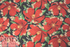 'red blossoms' linen-look digital print rayon woven