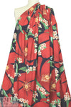 'red blossoms' linen-look digital print rayon woven 1.875 yd