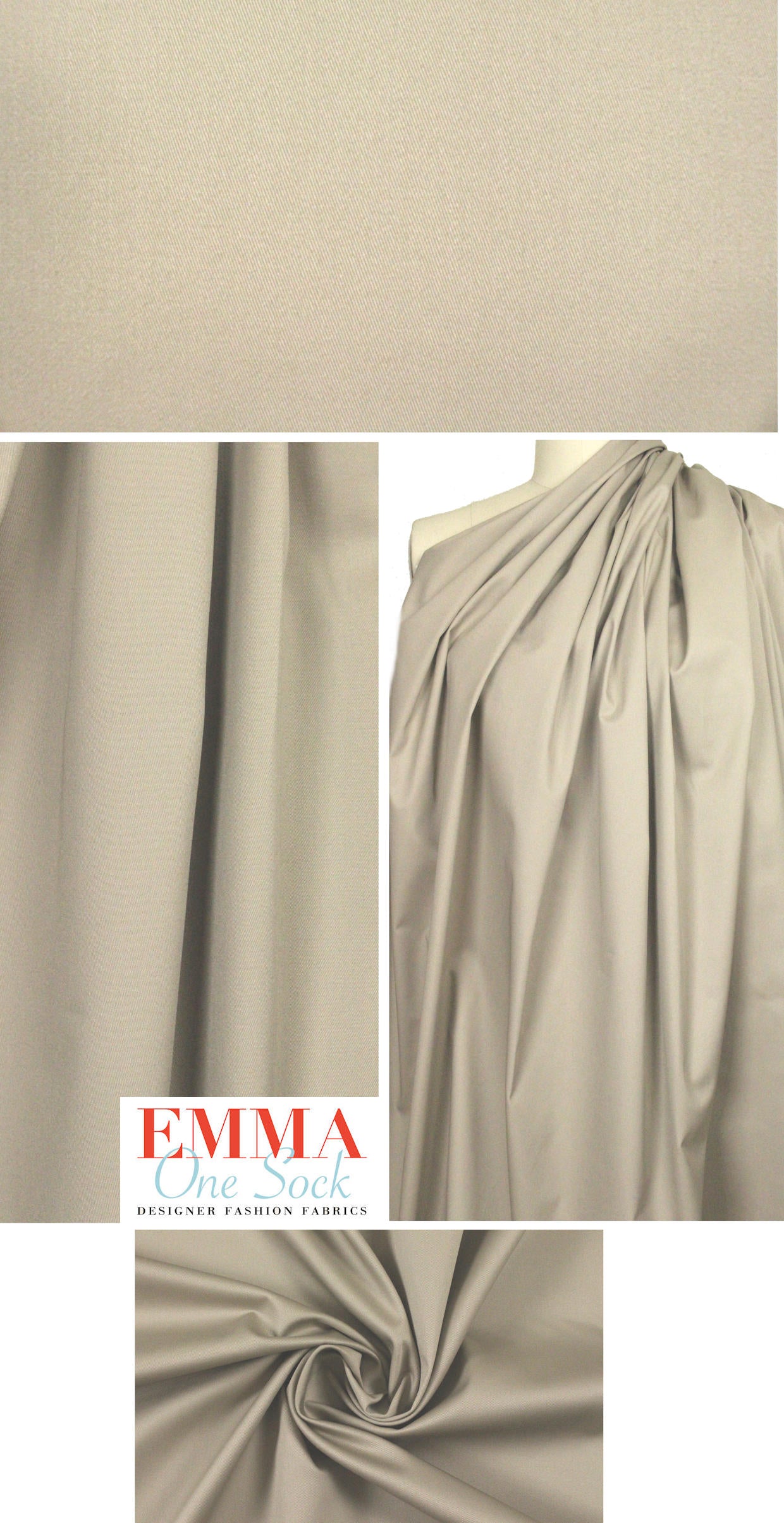 'docksider' cotton/spandex stretch twill - khaki 1.75 yds