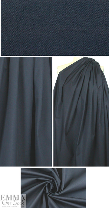'docksider' cotton/spandex stretch twill - navy 2.25 yds