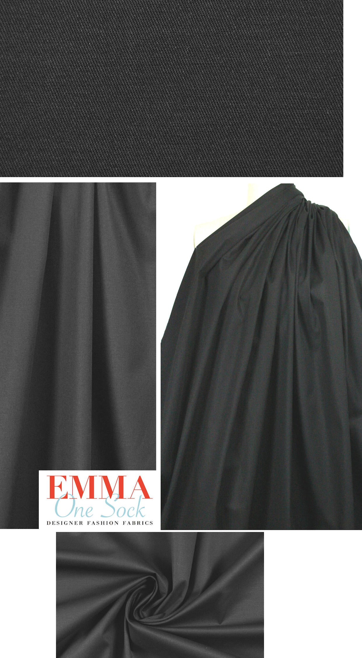 'docksider' cotton/spandex stretch twill - black