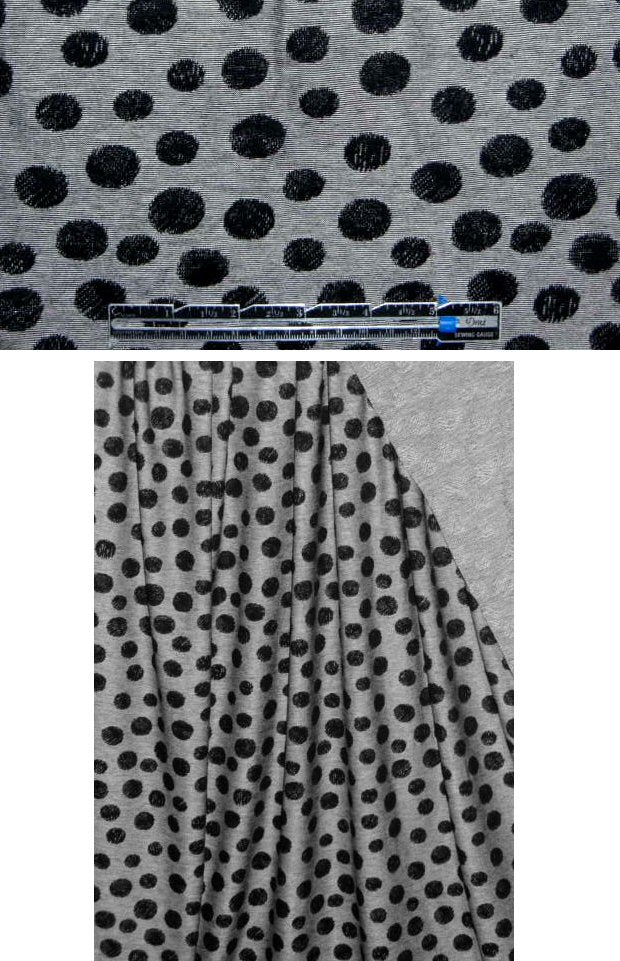 CA designer dotty jacquard knit - black/white 1.375 yds
