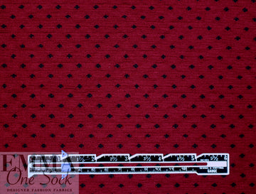 Italian textured dot 2-ply knit - Tibetan red/black 1.25 yds