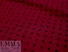 Italian textured dot 2-ply knit - Tibetan red/black 1.25 yds