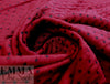 Italian textured dot 2-ply knit - Tibetan red/black 1.25 yds