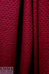 Italian textured dot 2-ply knit - Tibetan red/black 1.25 yds
