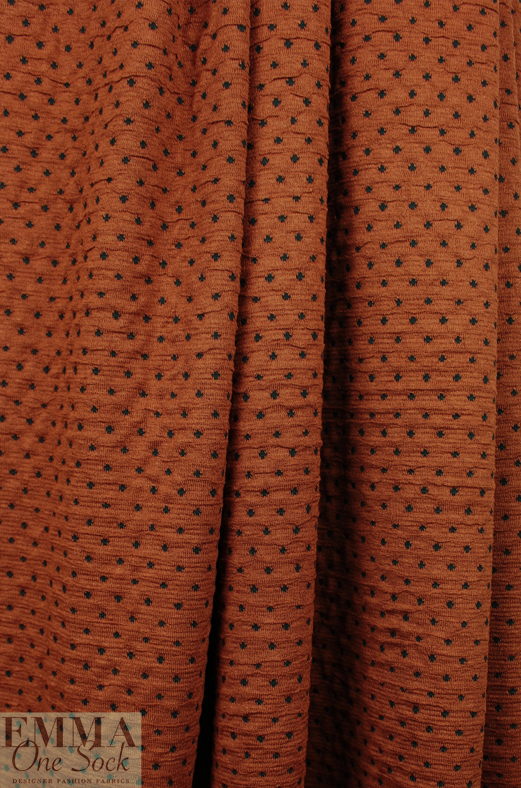 Italian textured dot 2-ply knit - chili/black .625 yds