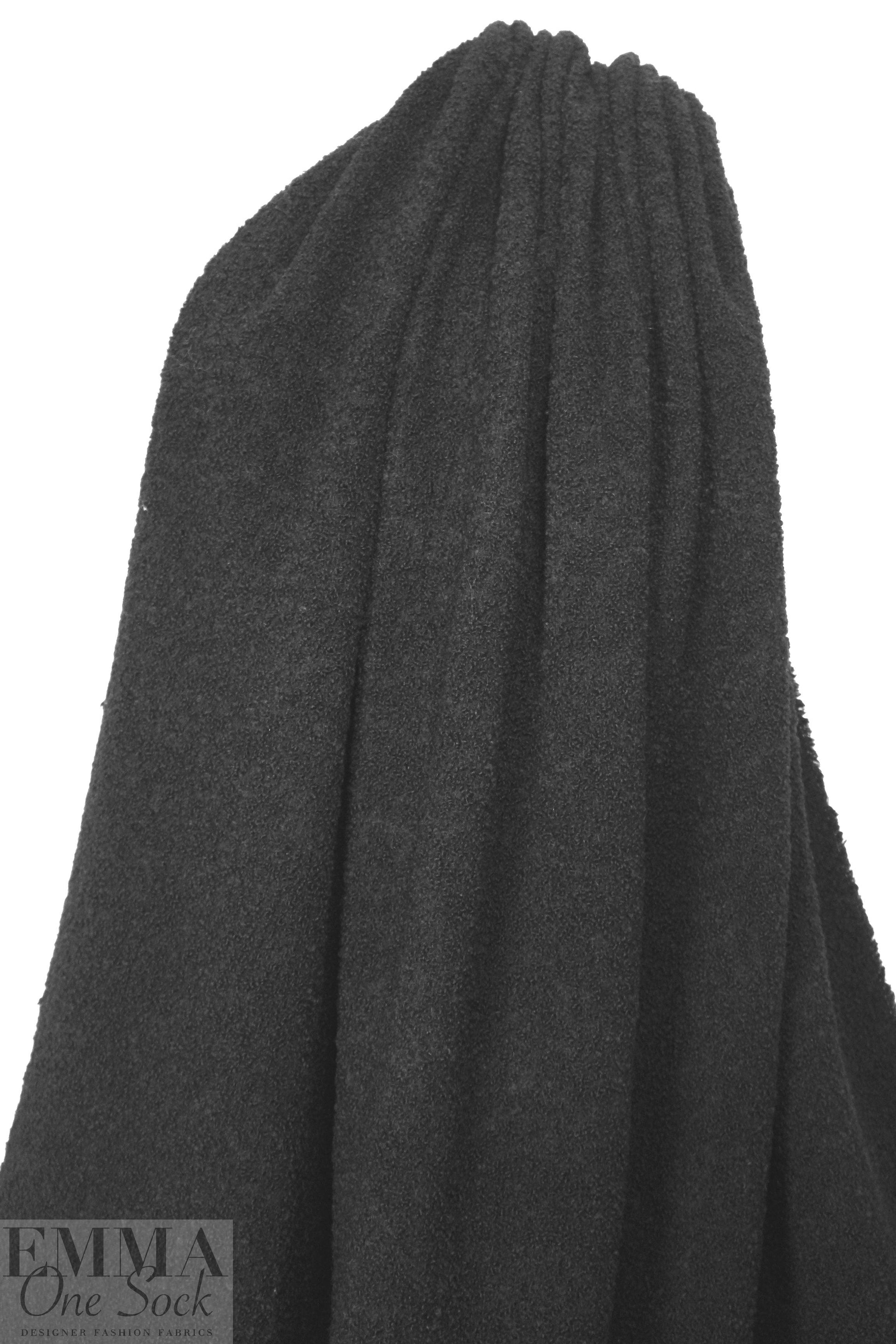 Derek L@m wool blend double boucle' - black 2.25 yd