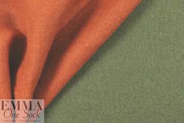 Italian wool blend doublecloth coating - chili/loden 1 yard