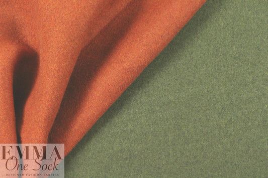 Italian wool blend doublecloth coating - chili/loden 1 yard