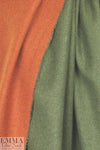 Italian wool blend doublecloth coating - chili/loden