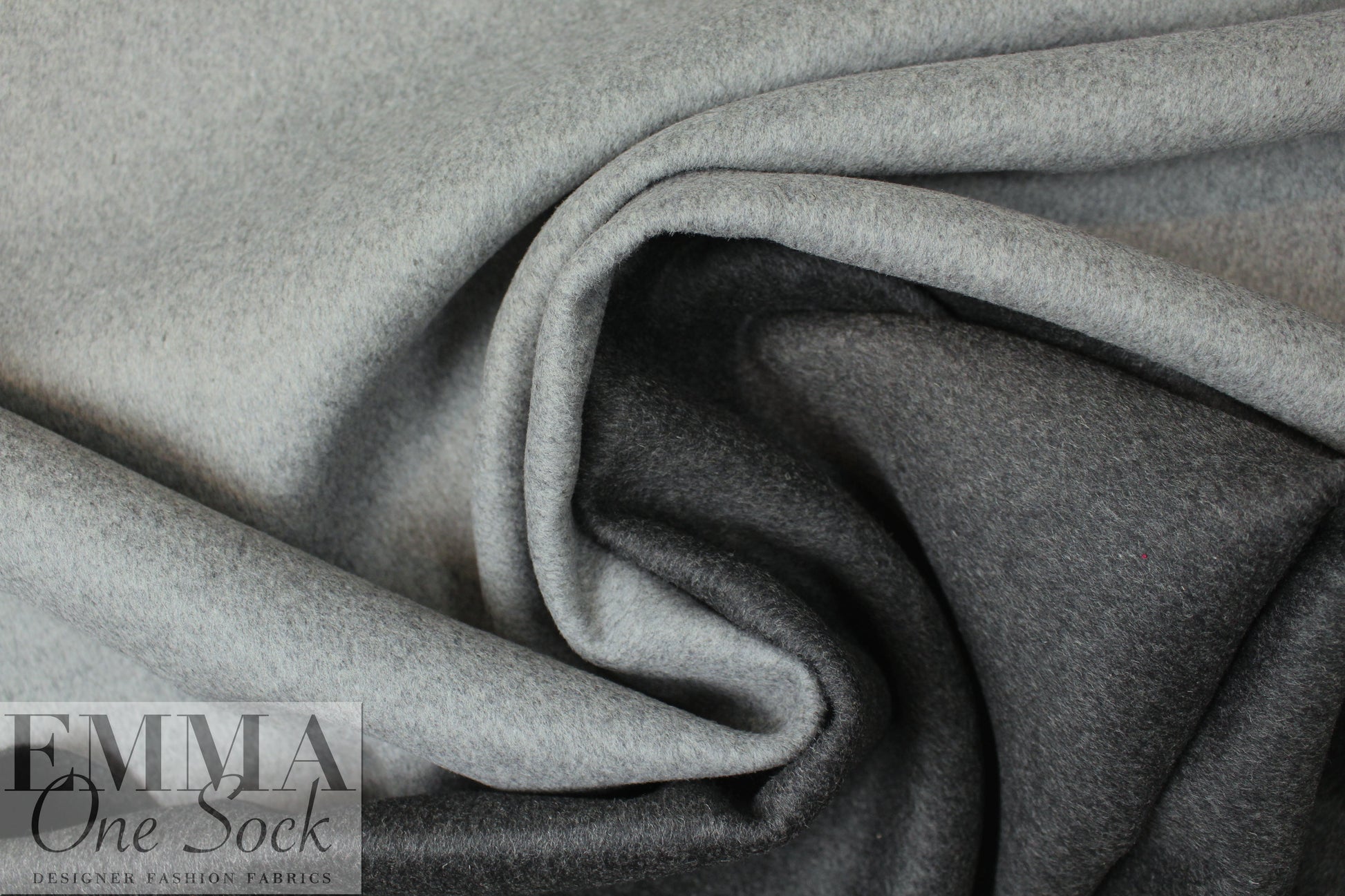 wool blend doublecloth coating - charcoal/light gray 2 yds