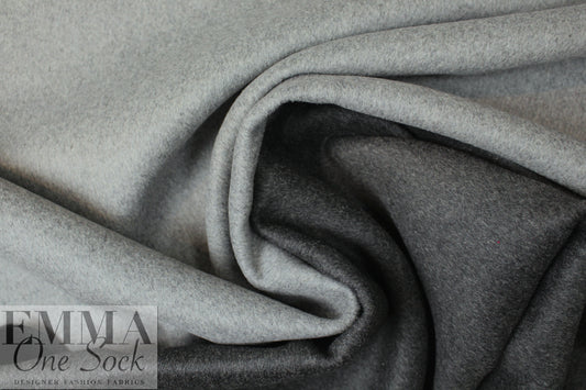 wool blend doublecloth coating - charcoal/light gray 2 yds