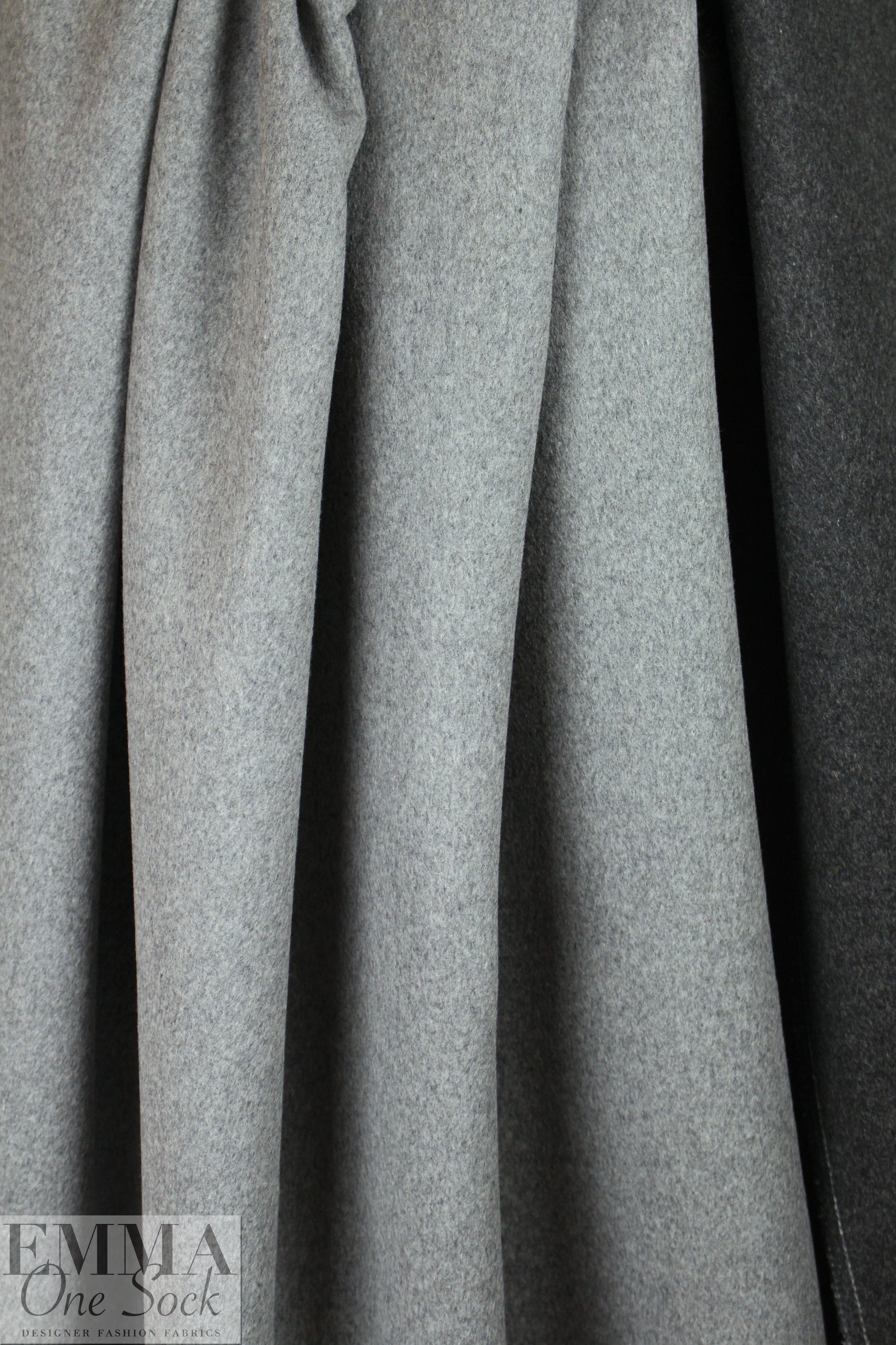 wool blend doublecloth coating - charcoal/light gray 2.75 yds