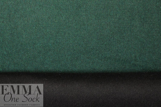 wool blend doublecloth coating - pine/black