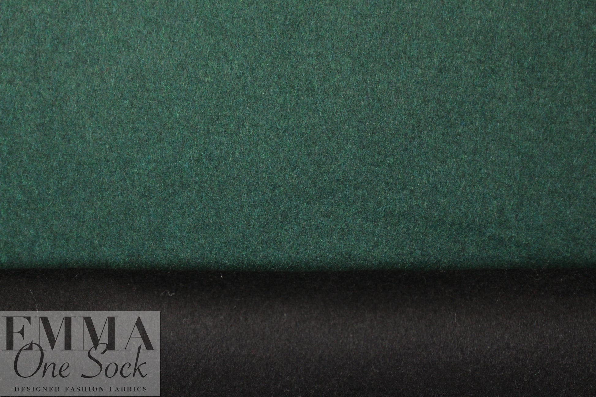 wool blend doublecloth coating - pine/black .875 yds