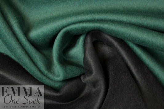 wool blend doublecloth coating - pine/black 2 yd