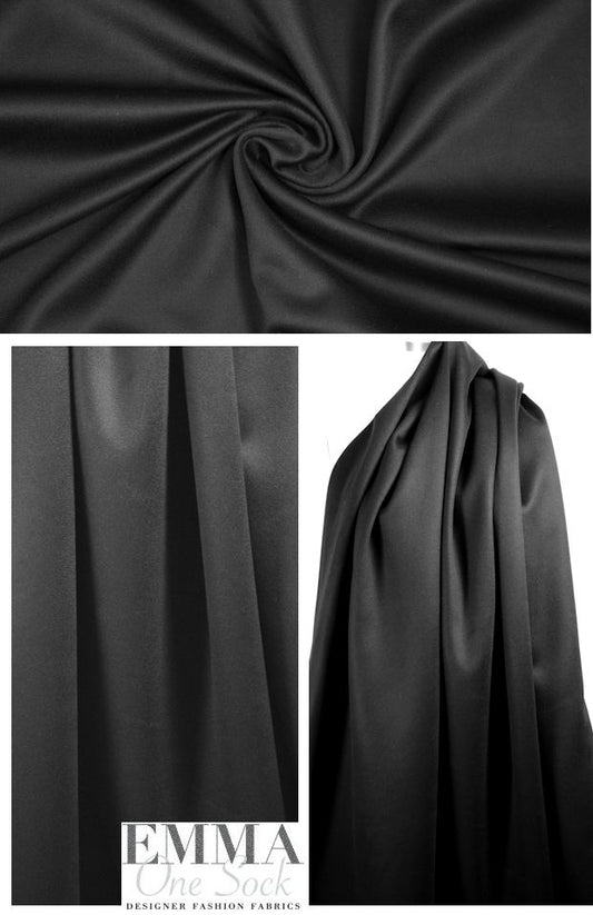 wool/angora/cashmere blend doublecloth - black