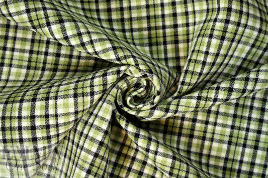 famous designer virgin wool doublecloth - sage check