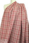 famous designer virgin wool doublecloth - red/loden check 3 yds