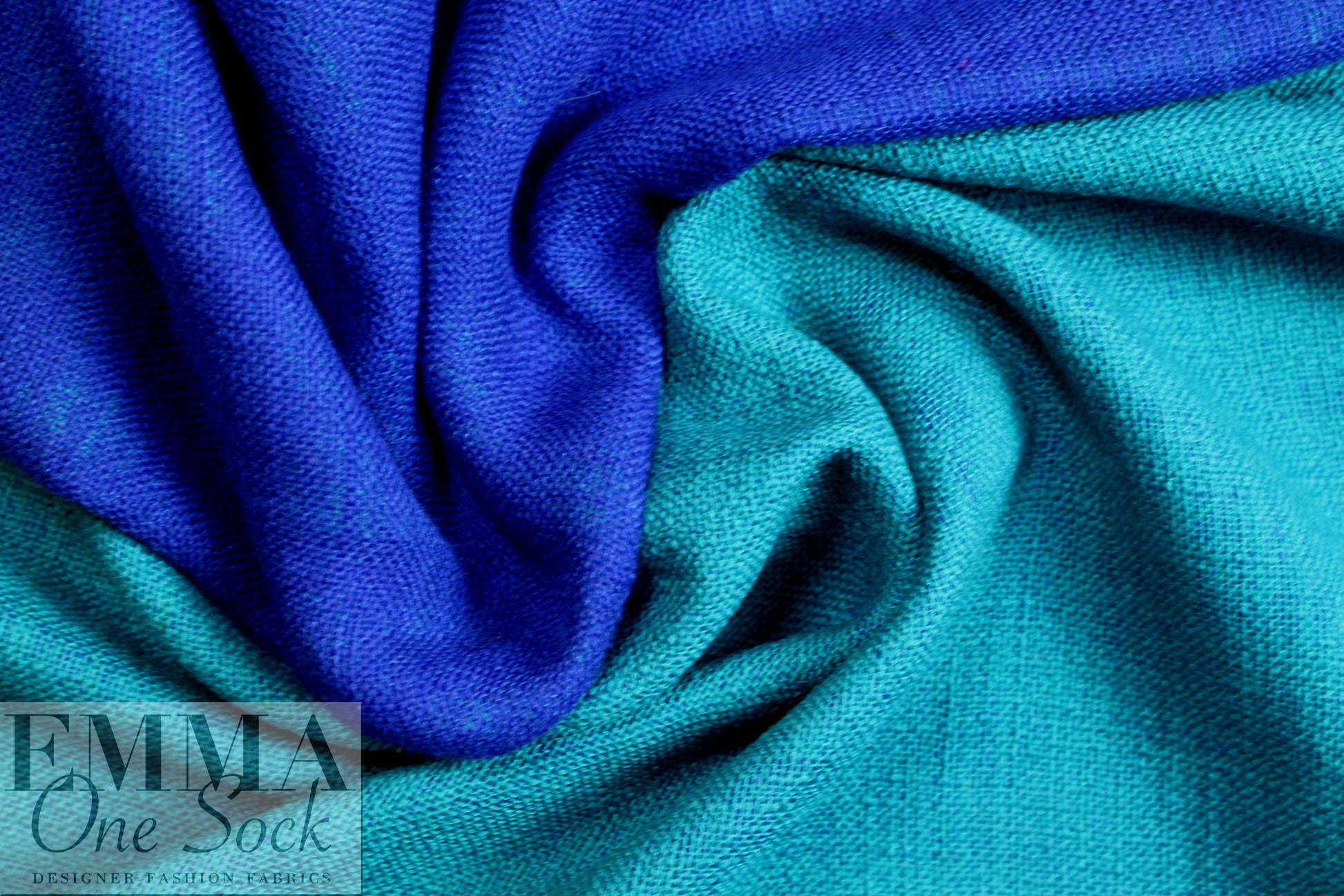 Italian wool blend doublecloth 'rustic' suiting - cobalt/capri