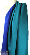 Italian wool blend doublecloth 'rustic' suiting - cobalt/capri 1.25 yds