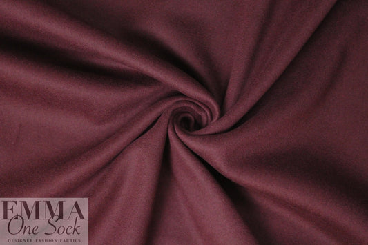 Italian brushed wool doublecloth coating - burgundy