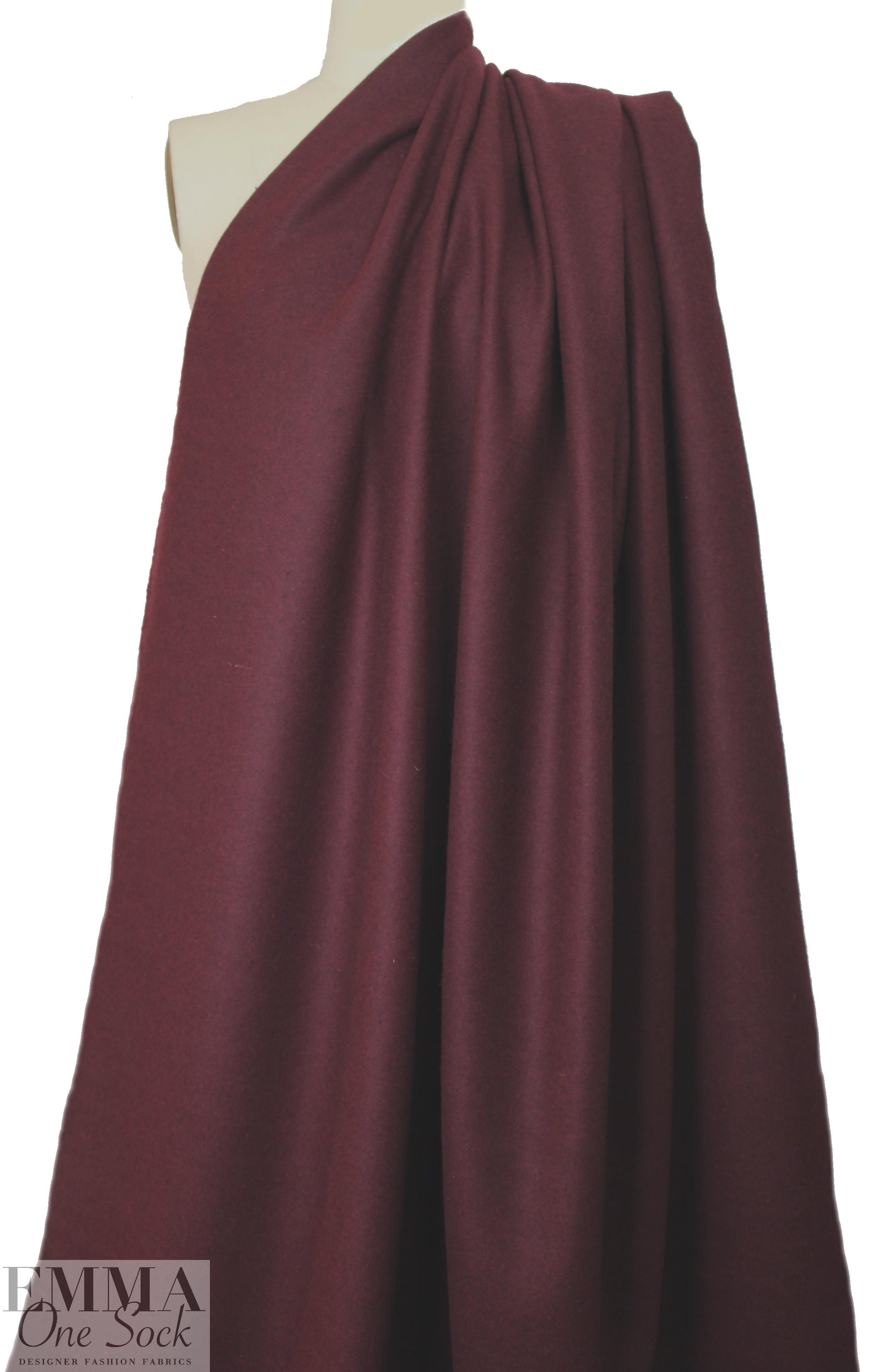 Italian brushed wool doublecloth coating - burgundy 2 yd