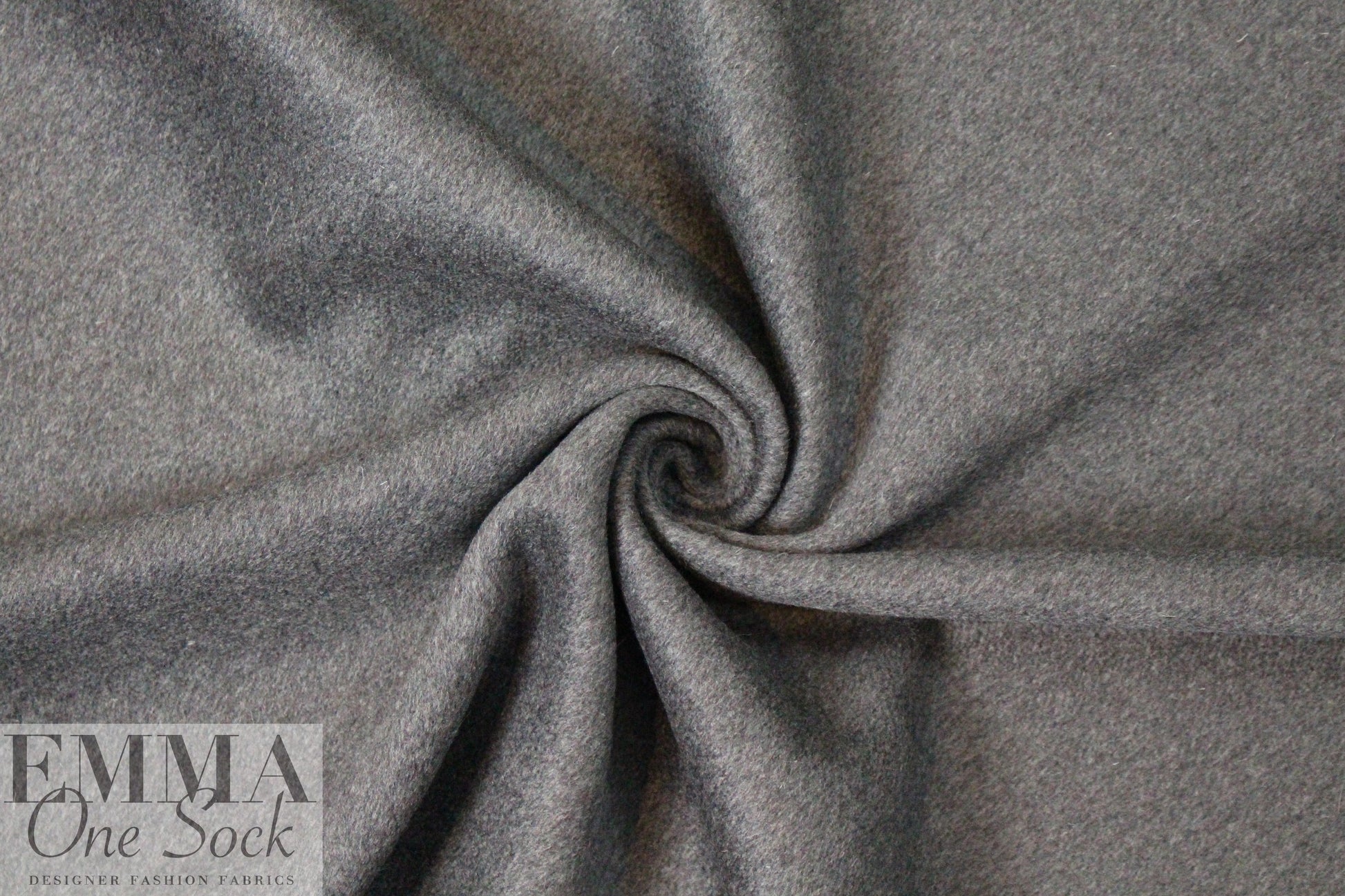 Italian brushed doublecloth coating - black/charcoal