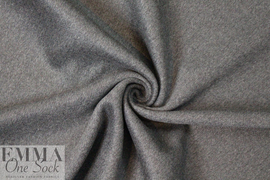 Italian brushed doublecloth coating - black/charcoal