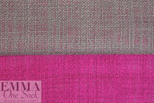 Italian wool blend doublecloth 'rustic' suiting - pink/gray