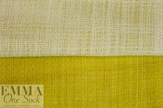 Italian wool blend doublecloth 'rustic' suiting - lemon/cream