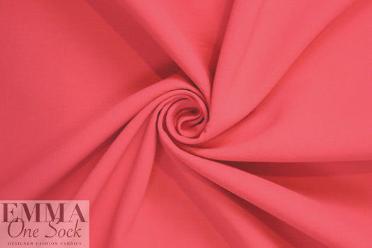 Italian stretch cotton blend doublecloth- coral red 1 yard