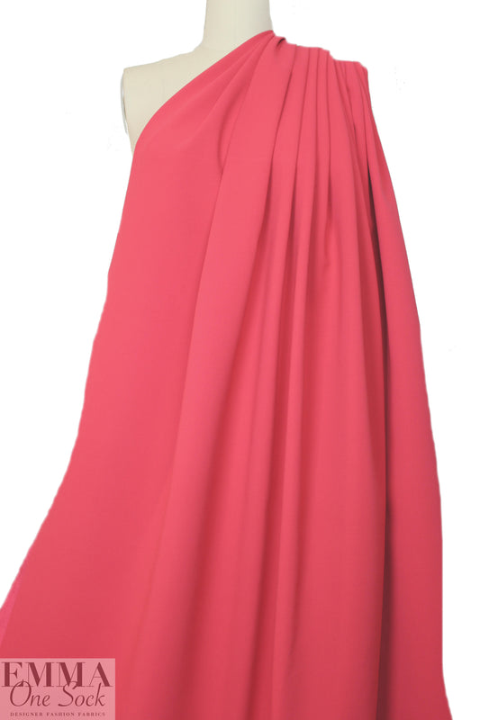 Italian stretch cotton blend doublecloth- coral red