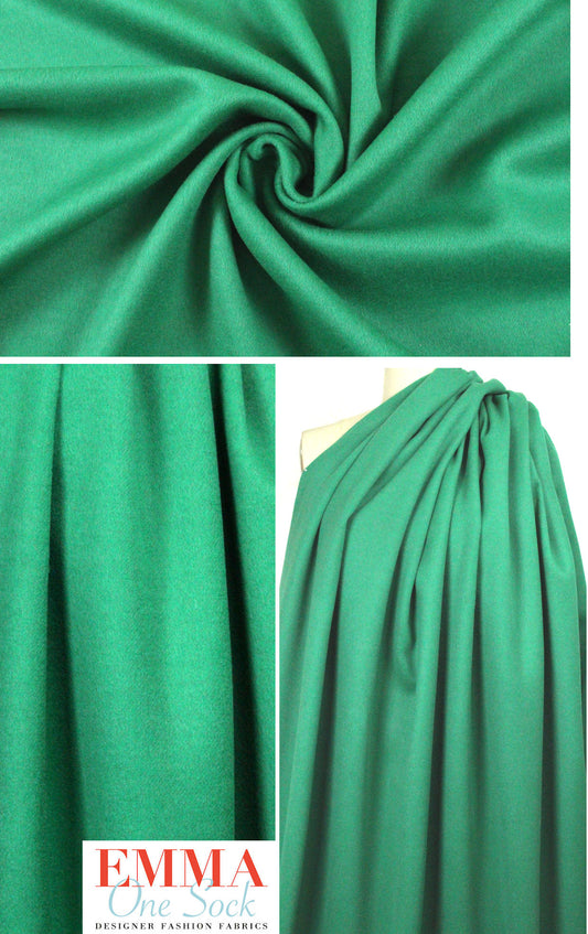 Italian wool/angora doublecloth coating - kelly