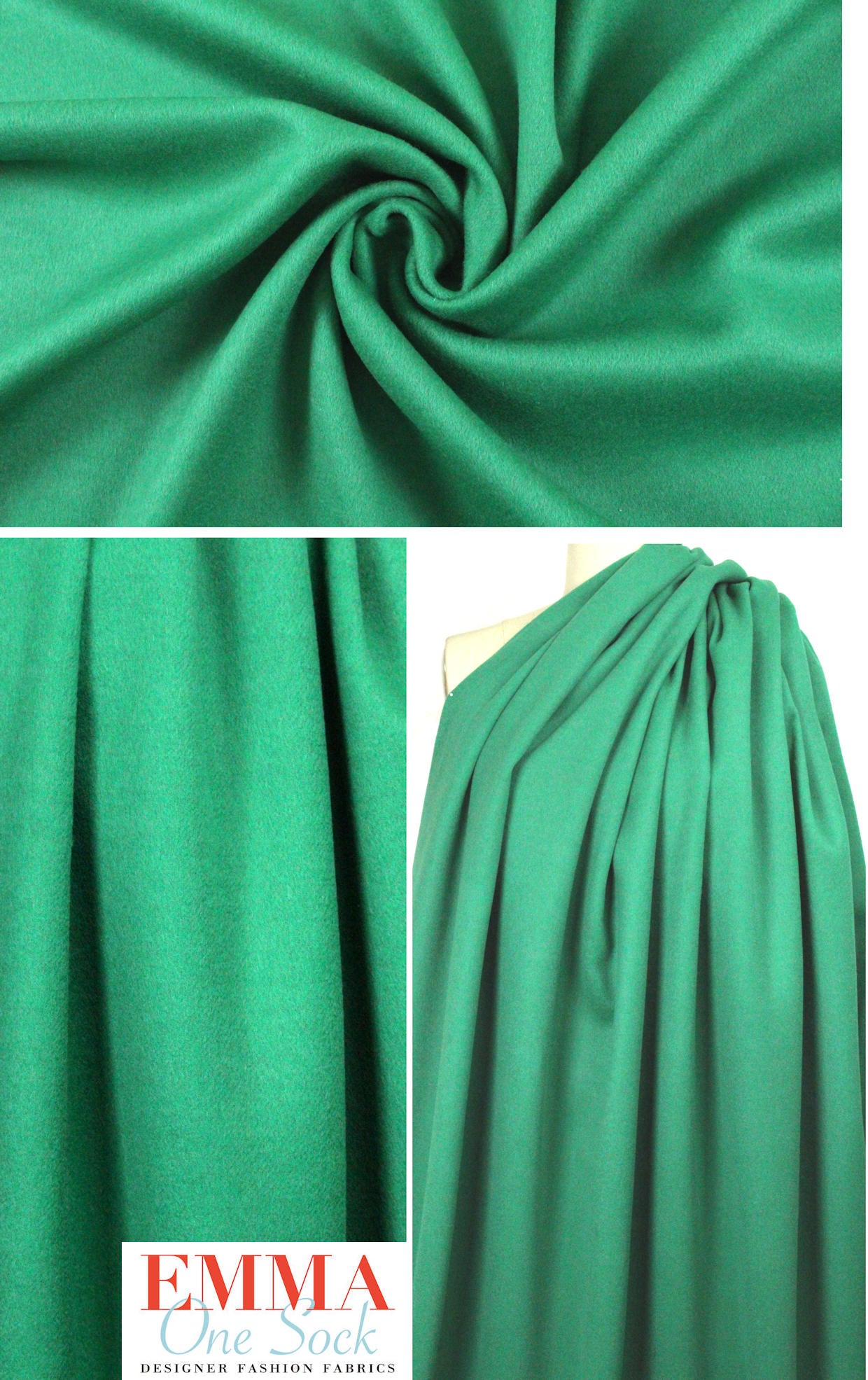 Italian wool/angora doublecloth coating - kelly 2.75 yd