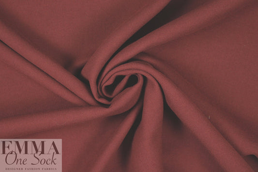 Italian wool doublecloth boho twill coating - henna