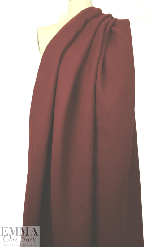 Italian wool doublecloth boho twill coating - henna
