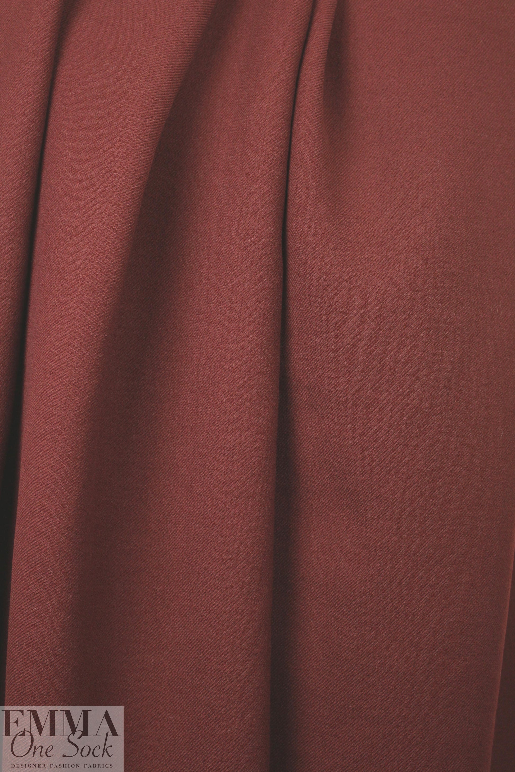 Italian wool doublecloth boho twill coating - henna