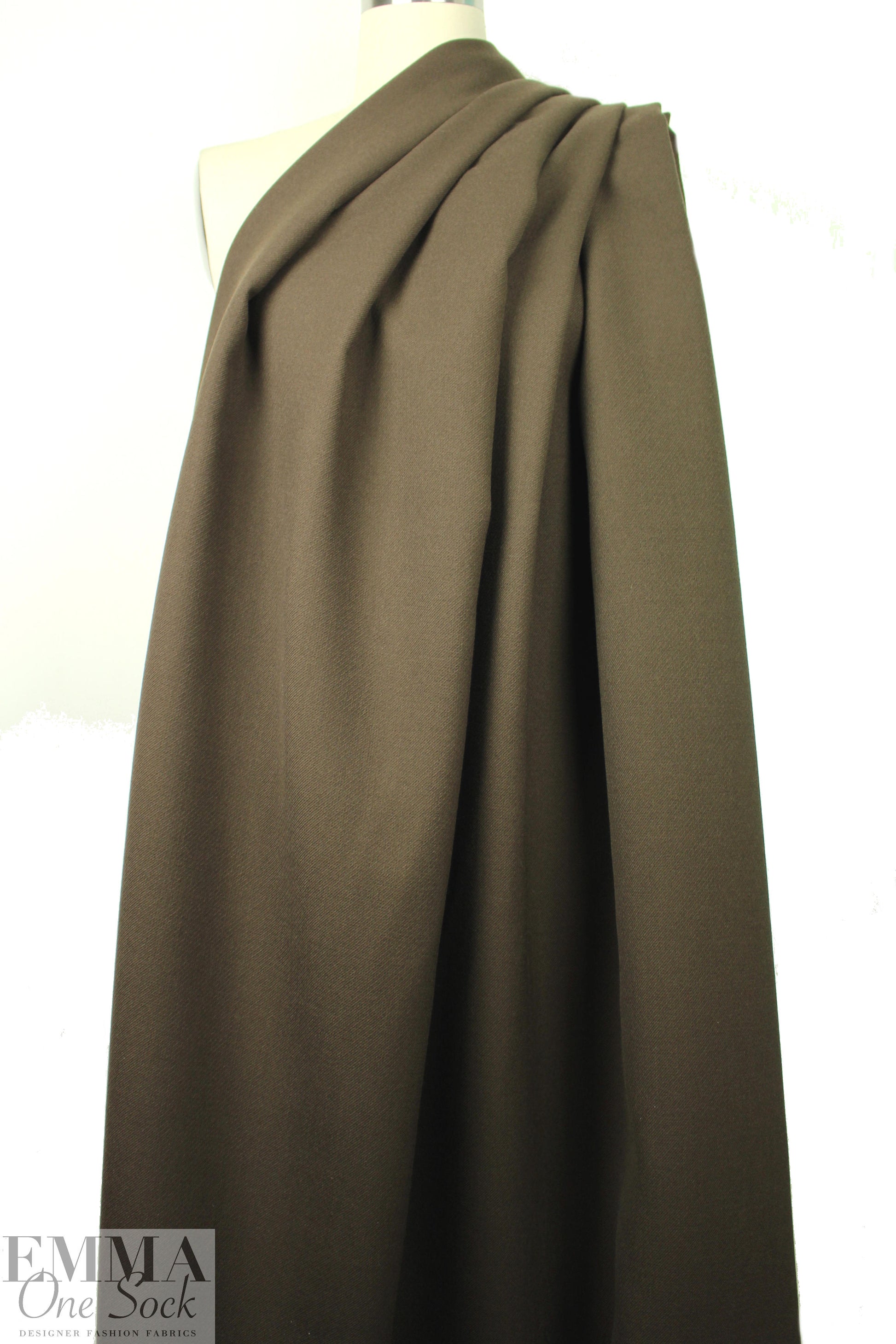 Italian wool doublecloth boho twill coating - cocoa 2.75 yd