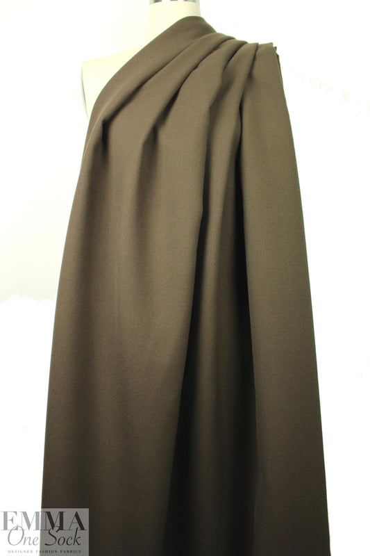 Italian wool doublecloth boho twill coating - cocoa 2.75 yd