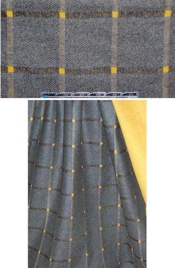 Italian wool blend mustard/gray windowpane coating