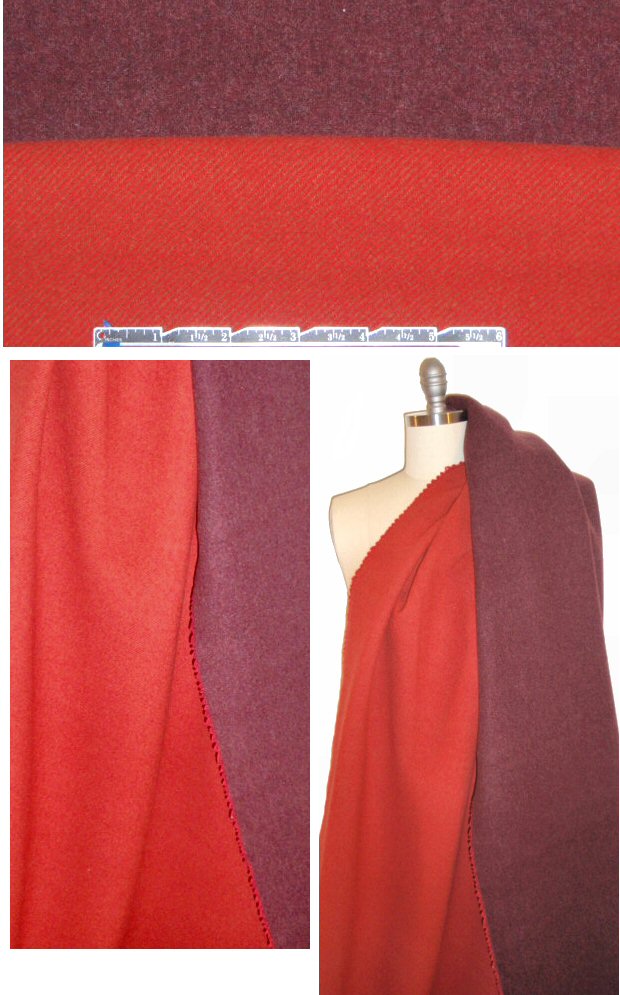 D0nna K. wool blend doublecloth coating - persimmon/wine