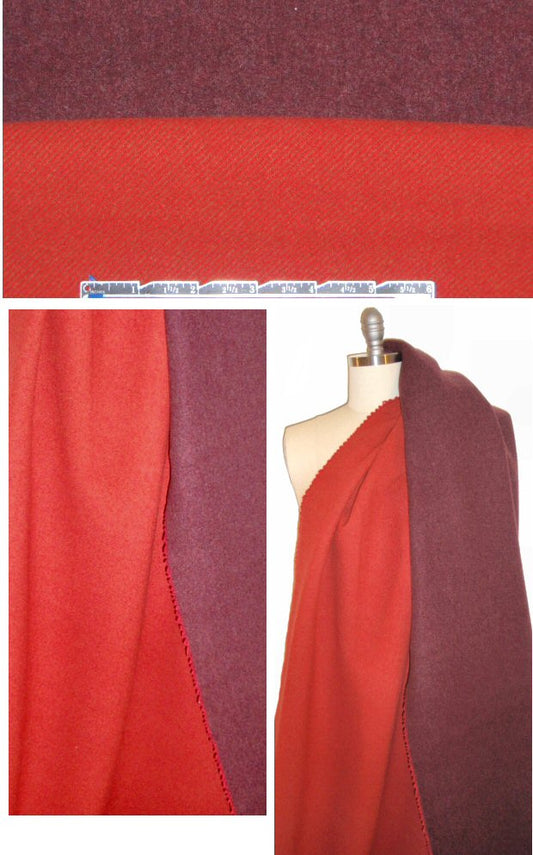 D0nna K. wool blend doublecloth coating - persimmon/wine