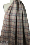 Italian earthtones wool plaid doublecloth coating