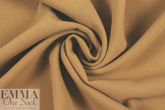 Italian camel stretch wool doublecloth crepe