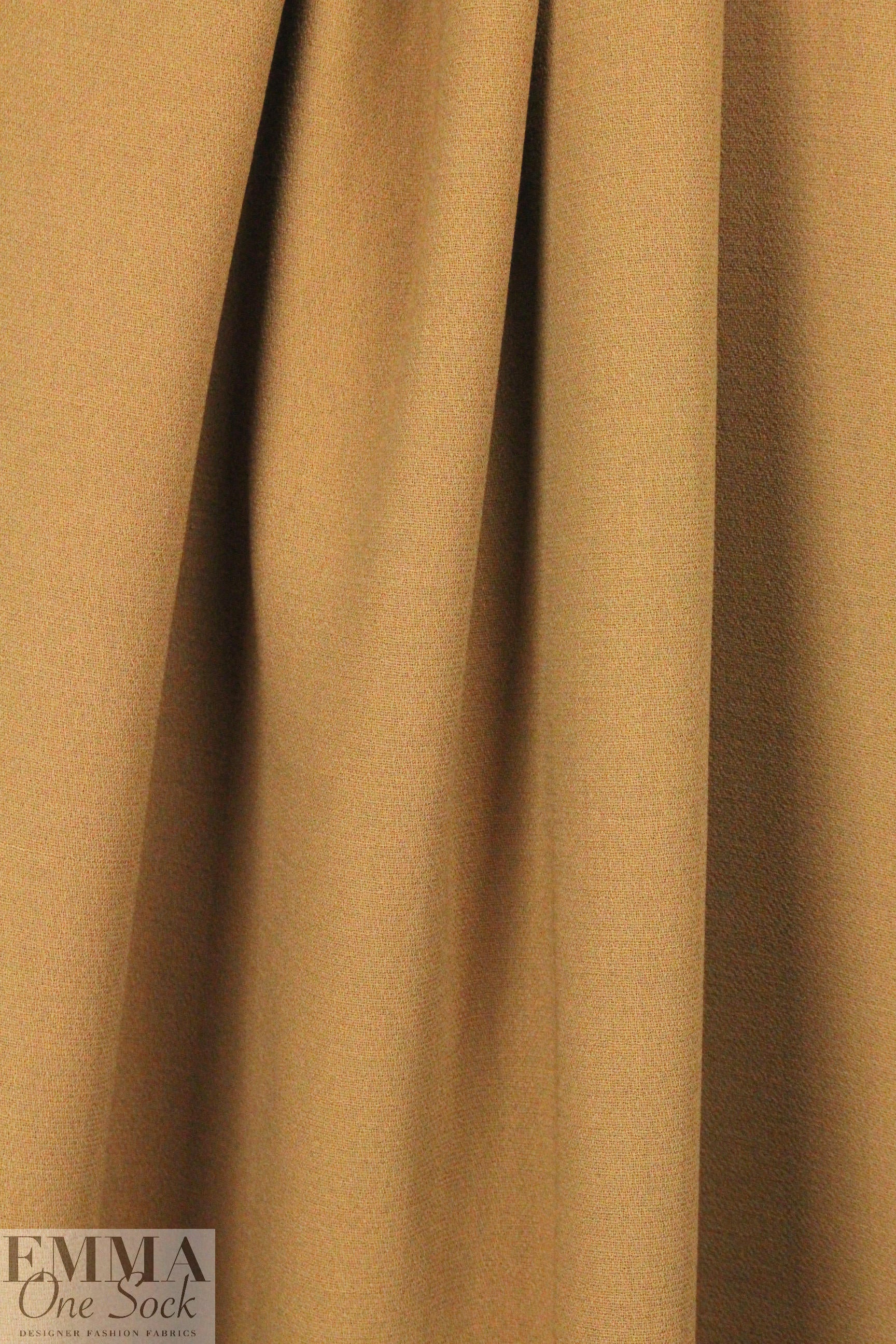 Italian camel stretch wool doublecloth crepe